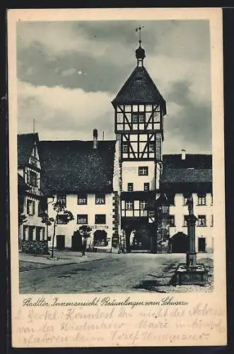 AK Bräunlingen, Innenansicht des Stadttores