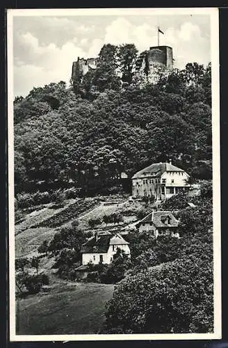 AK Baden-Baden, Erholungsheim Ebersteinburg mit Ruine