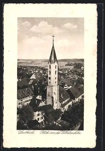 AK Leutkirch, Blick von der Wilhelmshöhe mit Kirche