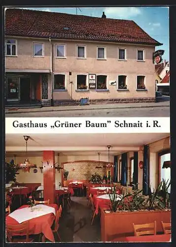 AK Schnait i. R., Gasthaus Grüner Baum, Innenansicht