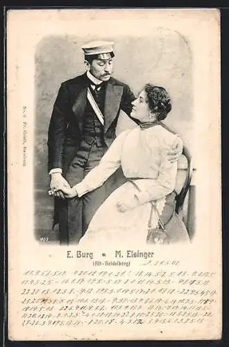 AK Heidelberg, E. Burg und M. Elsinger halten sich an der Hand