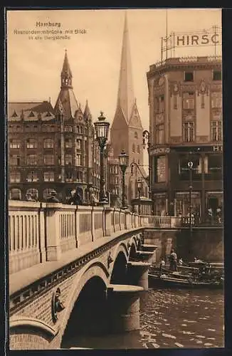 AK Hamburg, Reesendamm mit Blick in die Bergstrasse