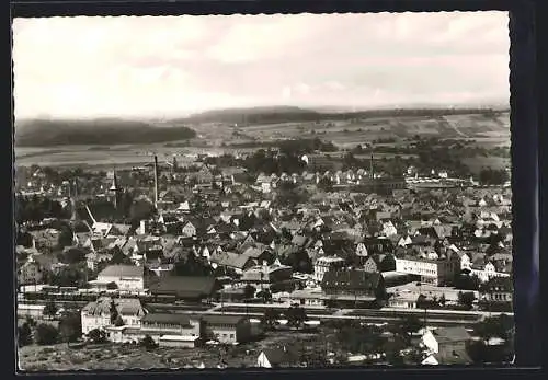 AK Metzingen / Württ., Ortsansicht vom Flugzeug aus