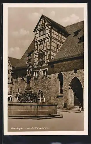 AK Reutlingen, Partie am Maximiliansbrunnen