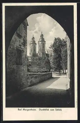 AK Bad Mergentheim, Durchblick zum Schloss