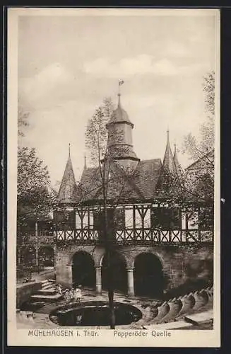 AK Mühlhausen i. Thür., Gasthaus Popperöder Quelle
