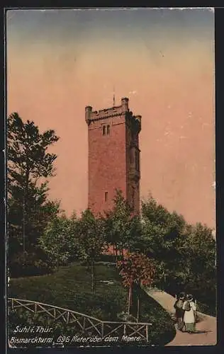 AK Suhl i. Thür., Ansicht vom Bismarckturm