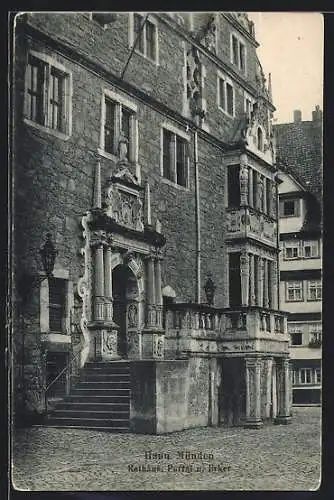 AK Hann Münden, Rathaus, Portal u. Erker