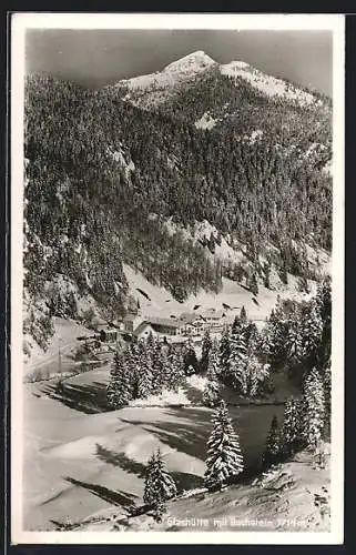 AK Glashütte / Tegernsee, Ortsansicht mit Buchstein im Winter