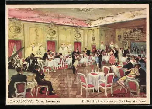 AK Berlin-Schöneberg, Casavona, Casino International, Lutherstrasse 22, Der gelbe Saal