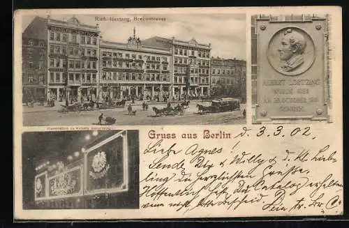 AK Berlin, Textilwaren-Manufaktur Rud. Hertzog in der Breitestrasse, Illumination zu Kaiser`s Geburtstag