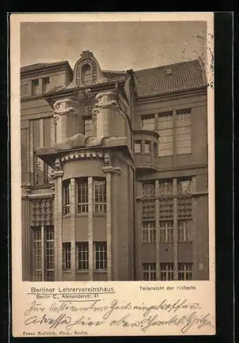 AK Berlin, Lehrervereinshaus, Alexanderstrasse 41, Teilansicht der Hofseite
