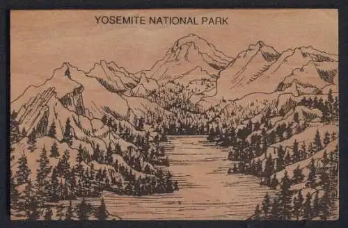 Holz-AK Yosemite National Park, Blick über das Wasser