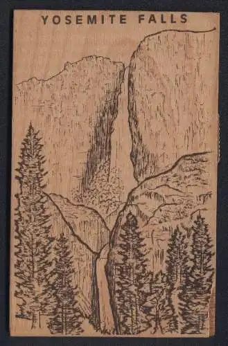 Holz-AK Yosemite Falls, Gesamtansicht