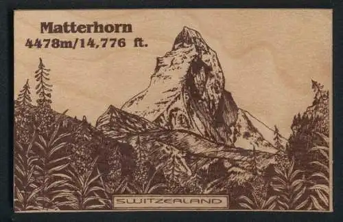 Holz-AK Matterhorn, Ansicht der Spitze