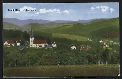 AK Stallhofen /Steiermark, Ortsansicht mit der Kirche