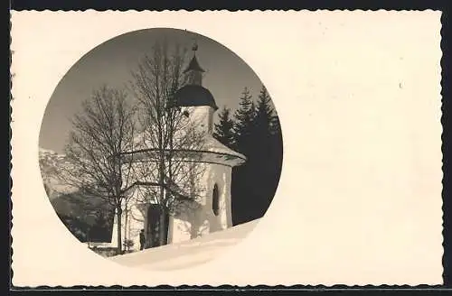 AK Volderwildbad, Kapelle im Schnee