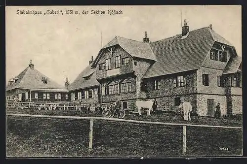 AK Köflach, Stubalmhaus Gaberl mit Kühen