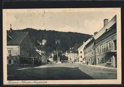 AK Friesach, Hauptplatz mit Geschäften
