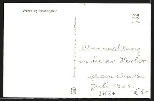 AK Würzburg-Heidingsfeld, Jugendherberge Frau Holle mit Garten