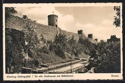 AK Würzburg-Heidingsfeld, Wehrtürme an der alten Stadtmauer