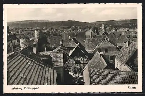 AK Würzburg-Heidingsfeld, Blick über die Dächer