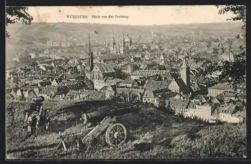 AK Würzburg, Fernblick von der Festung