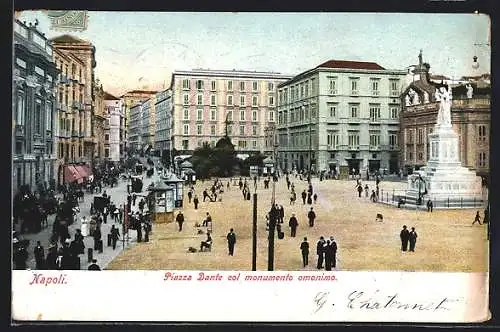 AK Napoli, Piazza Dante col monumento omonimo