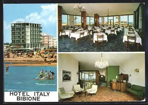 AK Bibione, Hotel Italy, Aussen- u. Innenansichten