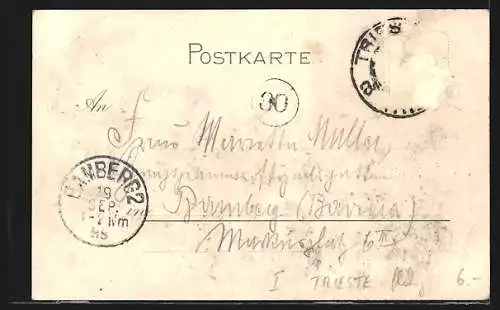 AK Triest, Miramare, Blick auf das Schloss