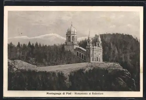 AK Montagnaga di Pinè, Monumento al Redentore