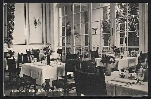 AK Florence, Hôtel Italie, Restaurant, Innenansicht