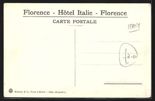 AK Florence, Hotel Italie, Salle á Manger sur l'Arno