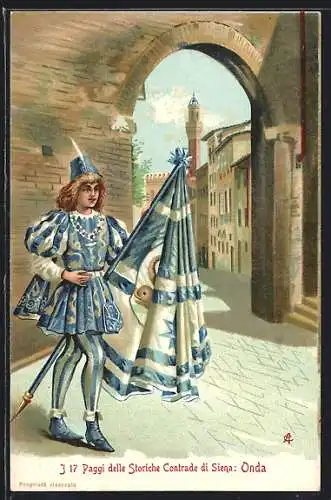 Künstler-AK Siena, I 17 Paggi delle Storiche Contrade di Siena: Onda