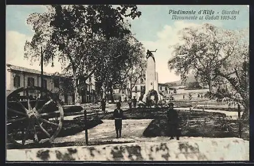 AK Piedimonte d`Alife, Giardini Monumento ai Caduti 1915-18