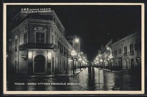 AK Foggia, Corso Vittorio Emanuele, Notturno