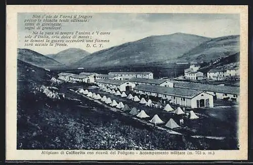 AK Colfiorito, Altipiano con ricordi del Poligno, Accampamento militare