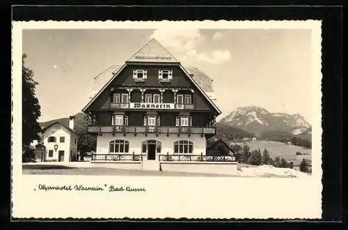 AK Bad Aussee, Blick auf Alpenhotel Wasnerin mit Alpenpanorama