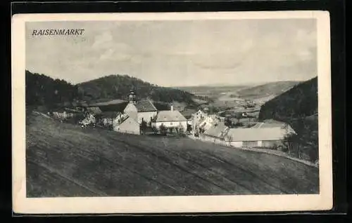 AK Raisenmarkt, Teilansicht mit Kirche