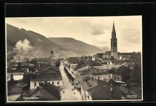 AK Rottenmann, Totalansicht über die Dächer