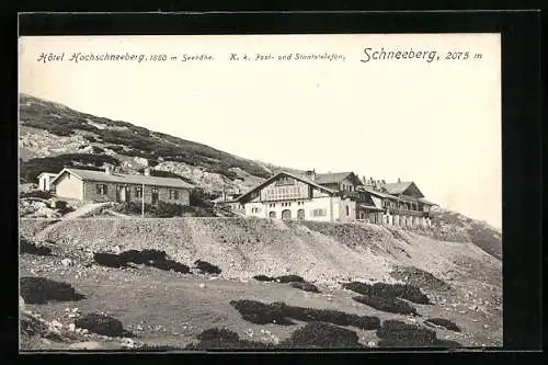 AK Puchberg am Schneeberg, Hotel Hochschneeberg E. Pradel mit Umgebung
