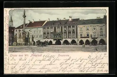 AK Wiener Neustadt, Hauptplatz mit Geschäften