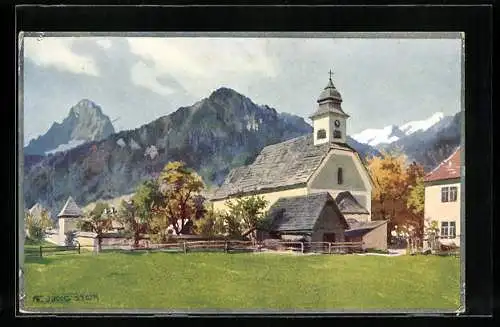 Künstler-AK Hinterstoder, Teilansicht