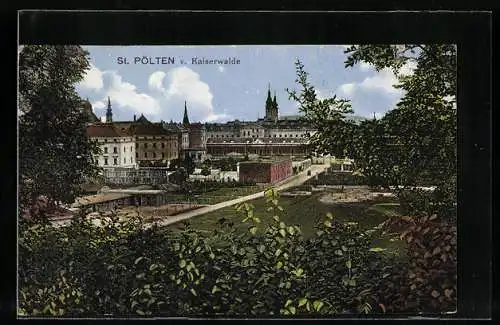 AK St. Pölten, Ortsansicht vom Kaiserwalde aus