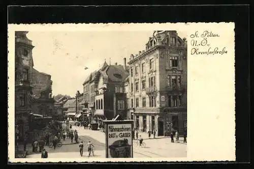 AK St. Pölten, Kremserstrasse mit Geschäften