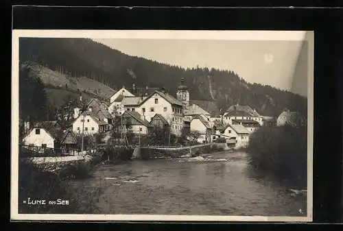 AK Lunz am See, Ortspartie am Ufer