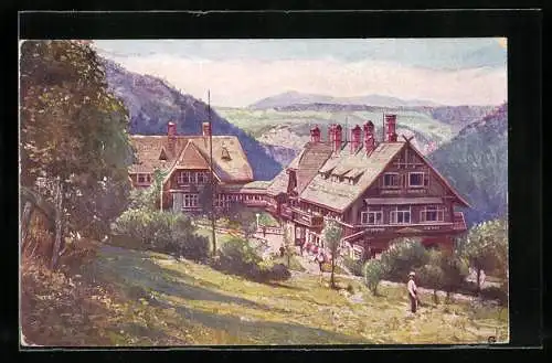 Künstler-AK Semmering, Sanatorium Vecsei