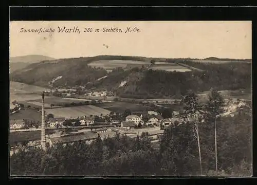 AK Warth, Blick von der Ferne auf den Ort