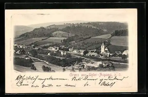 AK Unter-Aspang /N.-Ö., Teilansicht mit Kirche