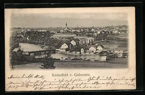 AK Knittelfeld, Teilansicht mit Kirche von Gobernitz